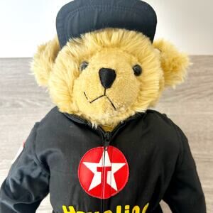 Vintage 2000 Texaco "Speedy" Racing Oil Gas Station Attendant Teddy Bear 16"